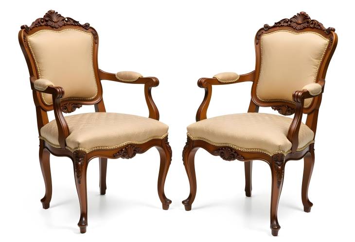 Heritage Meets Style Antique Biedermeier Chairs with Authentic Fabric